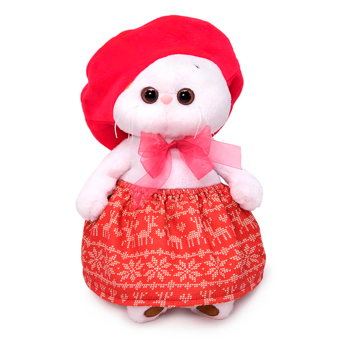 Кошка Ли-Ли в берете и юбке с оленями Кошка Ли-Ли в берете и юбке с оленями