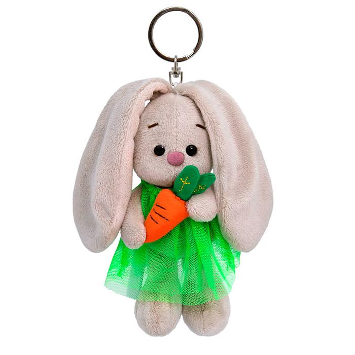 Брелок Зайка Ми в зелёном платье, с морковкой Брелок Зайка Ми в зелёном платье, с морковкой