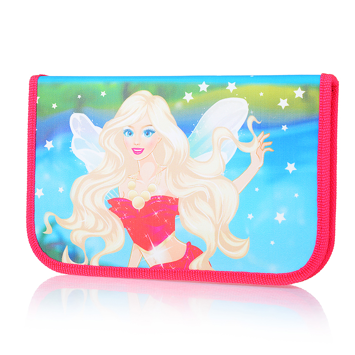 Пенал односекционный большой с откидной планкой печать на ткани "Принцесса Фея" Пенал односекционный большой с откидной планкой печать на ткани "Принцесса Фея"