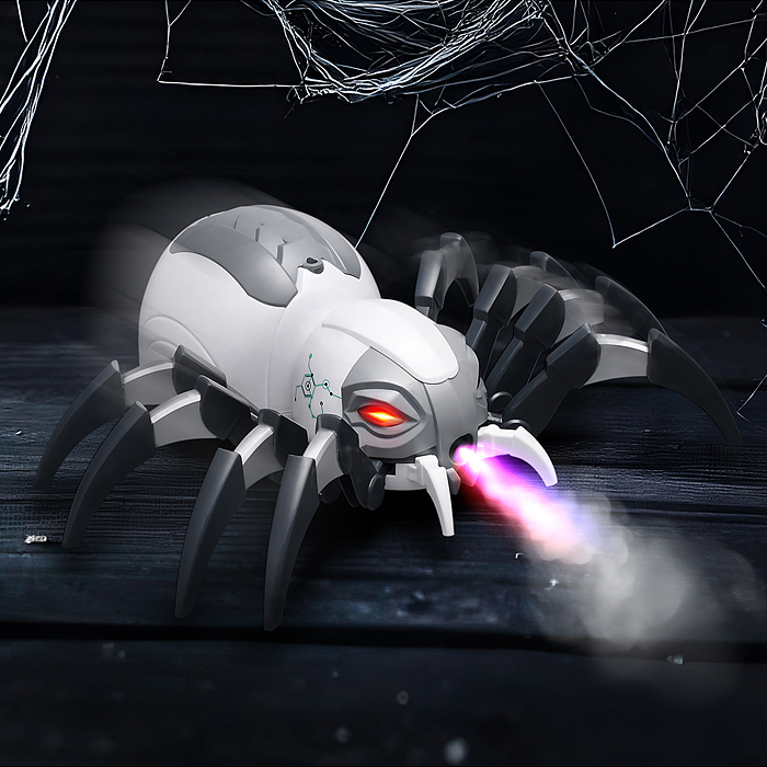 Фото к товару Паук радиоуправляемый, эффект дыма,световые и звуковые эффекты, цвет белый Паук радиоуправляемый, эффект дыма,световые и звуковые эффекты, цвет белый