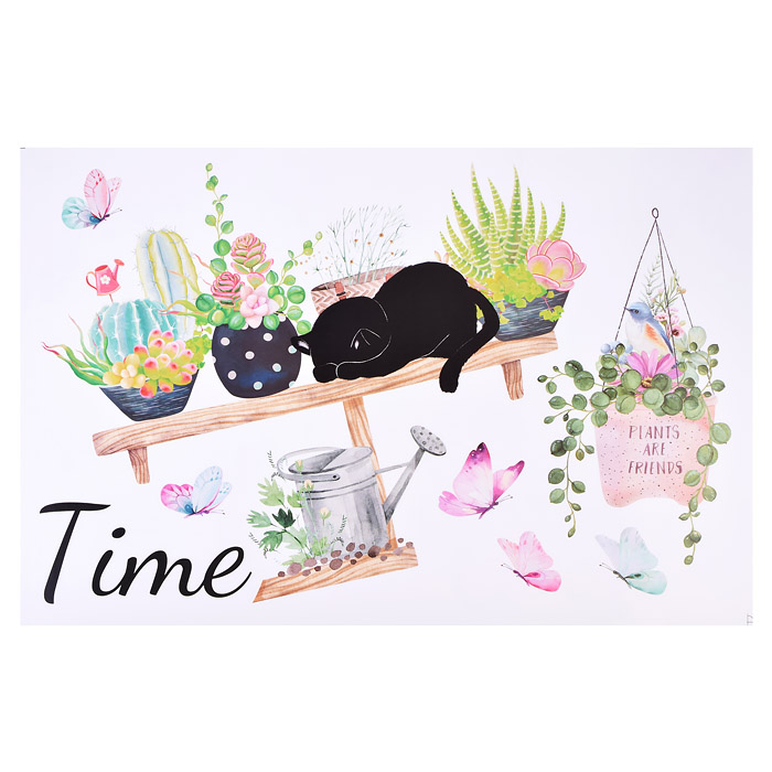 Интерьерная наклейка "Funny kitten" 60x90 см, ПВХ, в пластиковом пакете с блистерным подвес