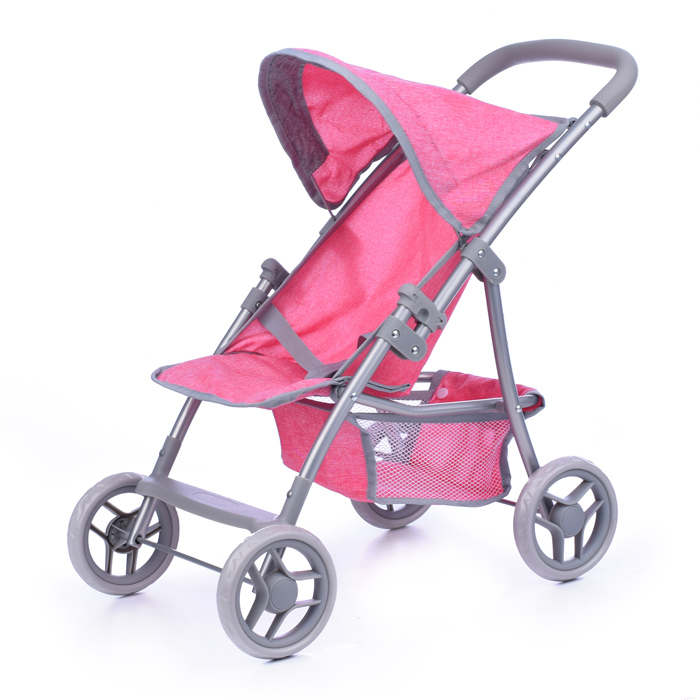 Коляска для кукол 9304B металлическая, складная, прогулочная, с тентом, с корзиной, цвет розовый Коляска для кукол 9304B металлическая, складная, прогулочная, с тентом, с корзиной, цвет розовый