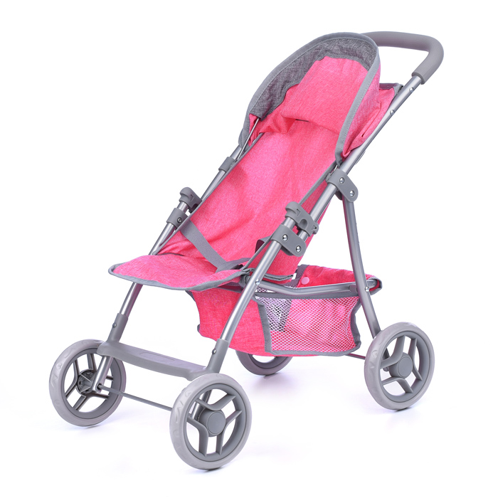 Фото к товару Коляска для кукол 9304B металлическая, складная, прогулочная, с тентом, с корзиной, цвет розовый Коляска для кукол 9304B металлическая, складная, прогулочная, с тентом, с корзиной, цвет розовый