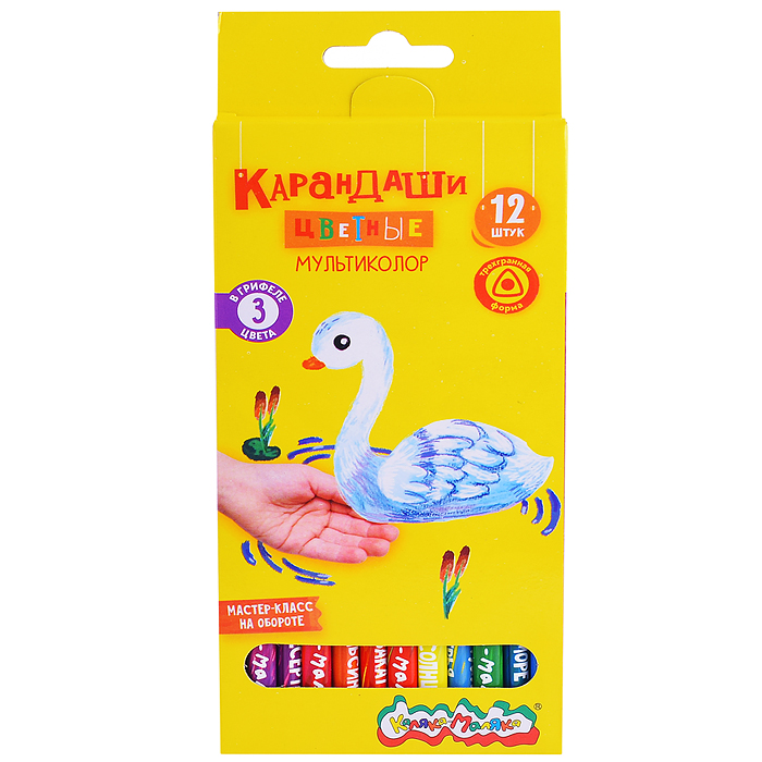 Фото к товару Набор цветн. каранд 3 цв. 12 шт., мультиколор в грифеле Набор цветн. каранд 3 цв. 12 шт., мультиколор в грифеле
