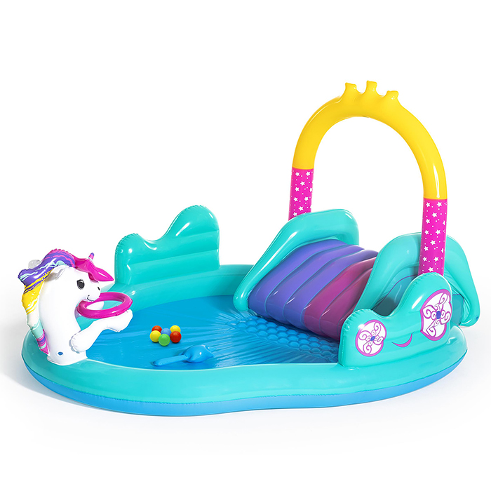 Фото к товару Игровой центр «Волшебный единорог», 274 х 198 х 137 см, 53097 Bestway Игровой центр «Волшебный единорог», 274 х 198 х 137 см, 53097 Bestway