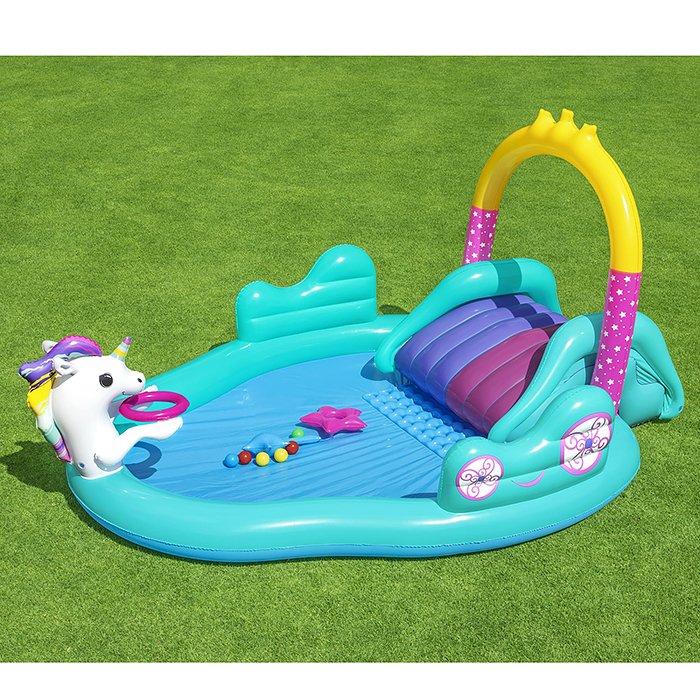 Фото к товару Игровой центр «Волшебный единорог», 274 х 198 х 137 см, 53097 Bestway Игровой центр «Волшебный единорог», 274 х 198 х 137 см, 53097 Bestway