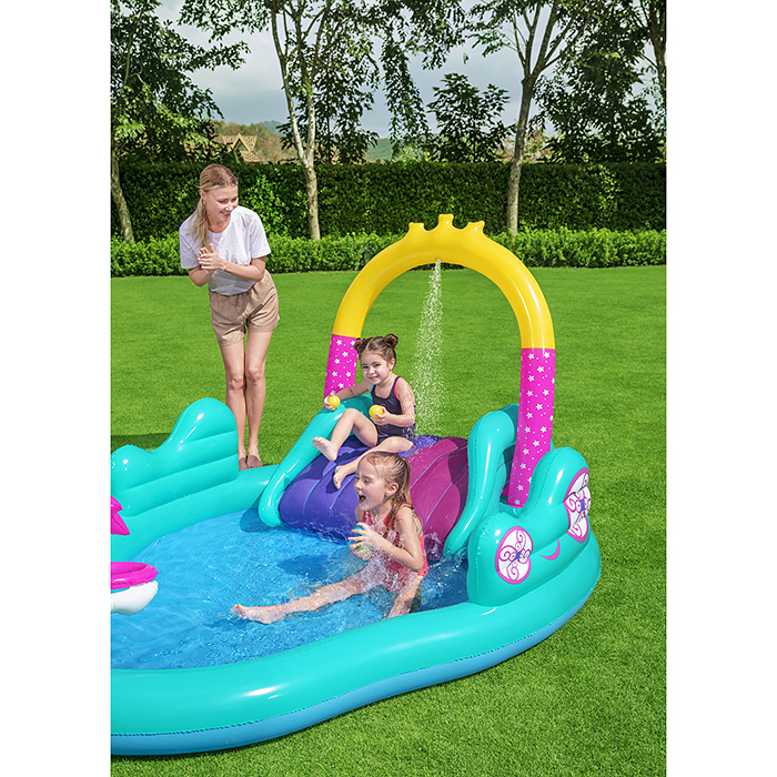 Фото к товару Игровой центр «Волшебный единорог», 274 х 198 х 137 см, 53097 Bestway Игровой центр «Волшебный единорог», 274 х 198 х 137 см, 53097 Bestway