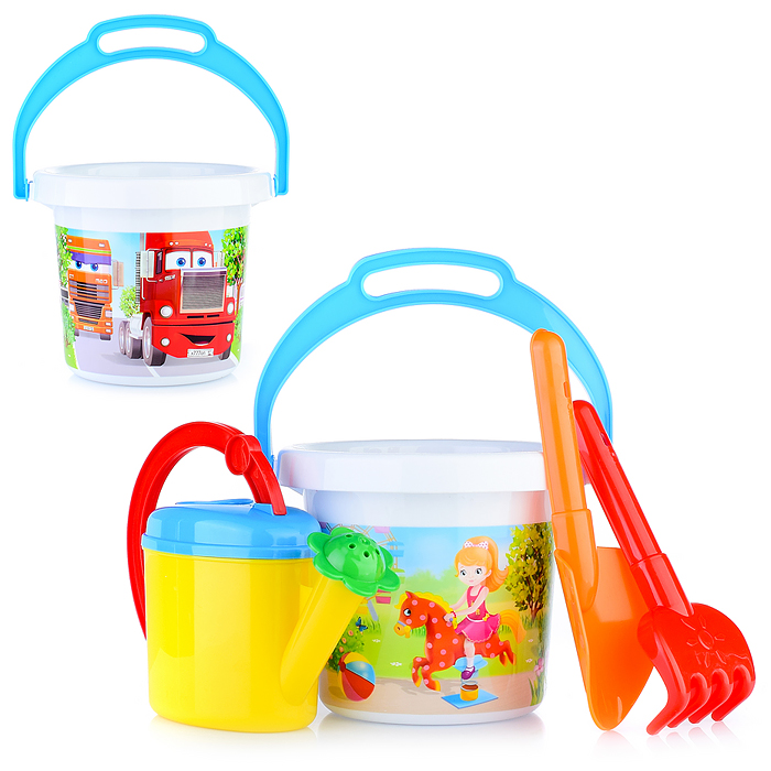 Песочный набор № 133 (ведро 1,4 л термо, лопатка 19см, грабли 19см, лейка 0,5 л) Песочный набор № 133 (ведро 1,4 л термо, лопатка 19см, грабли 19см, лейка 0,5 л)