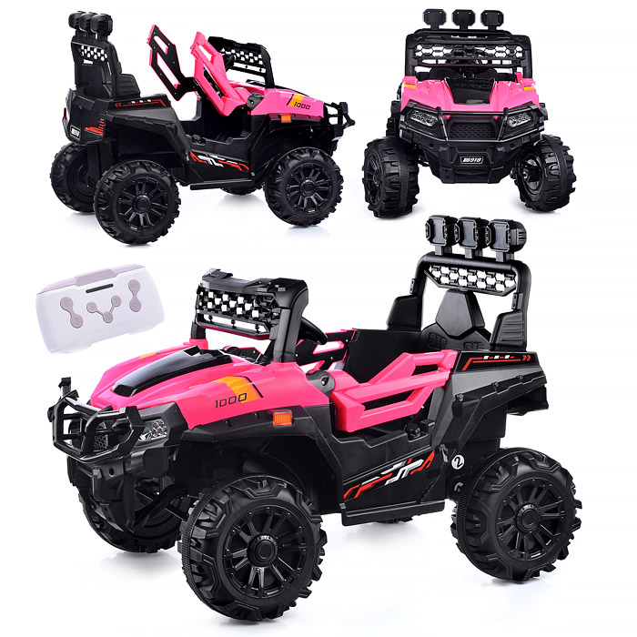 Электромобиль U023465Y "Багги Леди" с р/у управлением, электрический двойной привод (розовый)