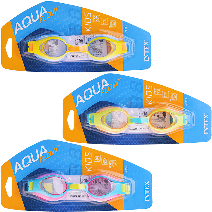 Очки для плавания, от 3 до 8 лет, 55611 INTEX, цвета микс Очки для плавания, от 3 до 8 лет, 55611 INTEX, цвета микс