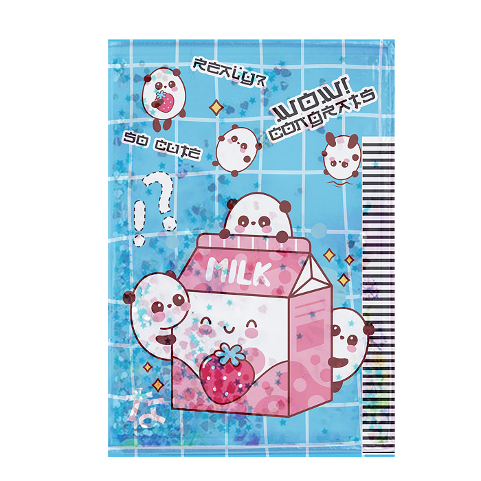 Блокнот "Каваи milk", формат А6, 11х15 см, 56 листов в клетку на скрепке, обложка с гелевым на Блокнот "Каваи milk", формат А6, 11х15 см, 56 листов в клетку на скрепке, обложка с гелевым на