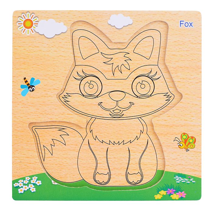 Фото к товару Пазл-вкладыш D1092 "Лисичка" Пазл-вкладыш D1092 "Лисичка"