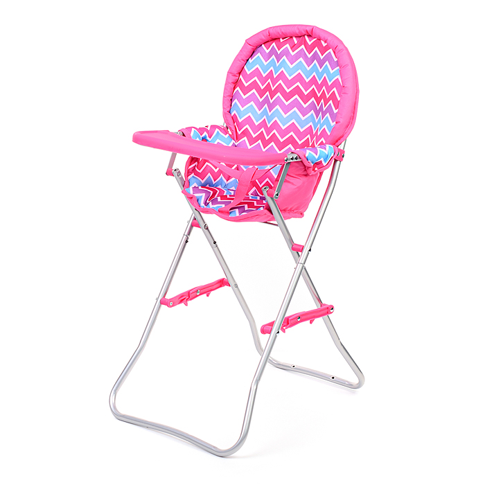 Фото к товару Набор аксессуаров для кукол (стульчик для кормления, коляска, кроватка, сумка), цвет розовый зигзаг Набор аксессуаров для кукол (стульчик для кормления, коляска, кроватка, сумка), цвет розовый зигзаг