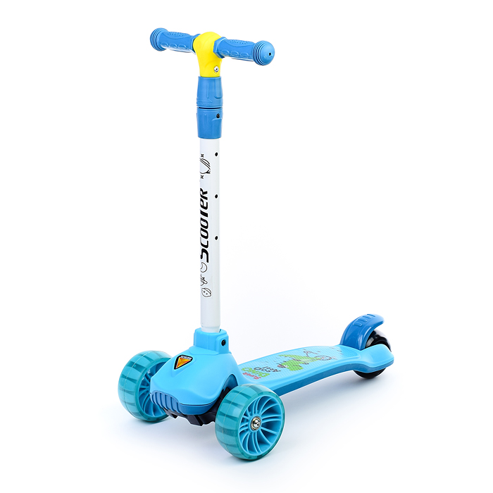 Фото к товару Самокат U038245Y 3-х кол., голубой, светящиеся колёса, PU, ABEC 7, в коробке Самокат U038245Y 3-х кол., голубой, светящиеся колёса, PU, ABEC 7, в коробке