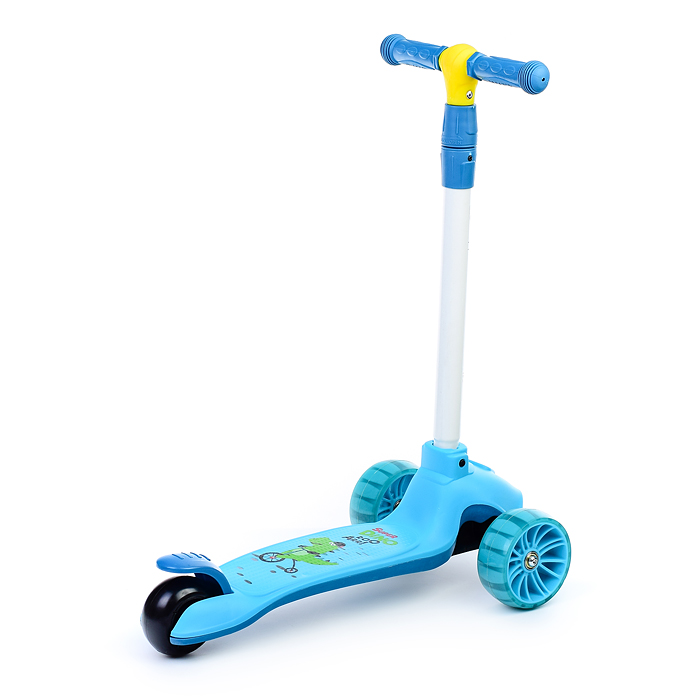 Фото к товару Самокат U038245Y 3-х кол., голубой, светящиеся колёса, PU, ABEC 7, в коробке Самокат U038245Y 3-х кол., голубой, светящиеся колёса, PU, ABEC 7, в коробке