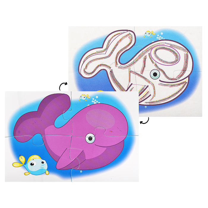 Раскраска без красок- пазл "Кит" Раскраска без красок- пазл "Кит"