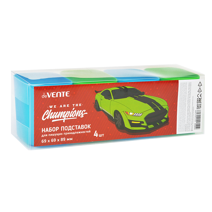 Фото к товару Набор подставок для пишущих принадлежностей "Champions" 4 пластиковых подставки 6,9x6,9x8,9 Набор подставок для пишущих принадлежностей "Champions" 4 пластиковых подставки 6,9x6,9x8,9