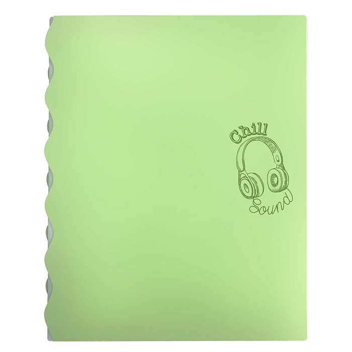 Папка уголок А4  пластиковая  с 4 отделениями  "Наушники" полипропилен 200 мкм