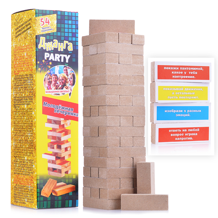 Настольная игра "Джанга Молодежная вечеринка" большая Настольная игра "Джанга Молодежная вечеринка" большая