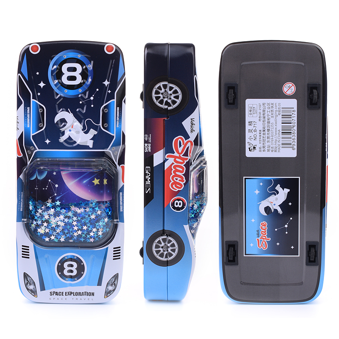 Фото к товару Пенал металлический машина 2 отделения таблица умножения, звездочки в жидкости, 80 х 200 мм Пенал металлический машина 2 отделения таблица умножения, звездочки в жидкости, 80 х 200 мм