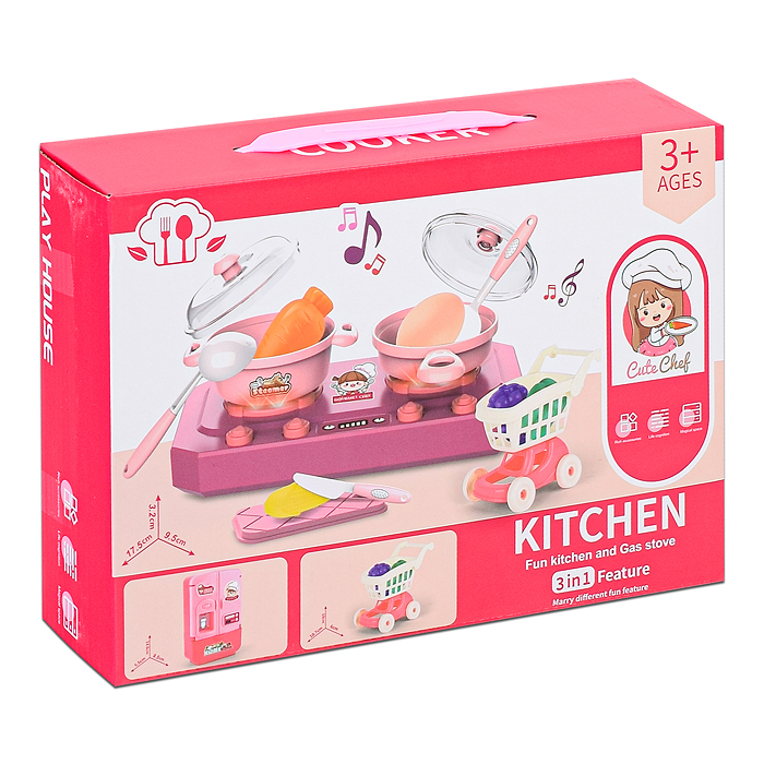 Фото к товару Набор посуды LSE1-B "Веселый повар" с продуктами, в коробке Набор посуды LSE1-B "Веселый повар" с продуктами, в коробке