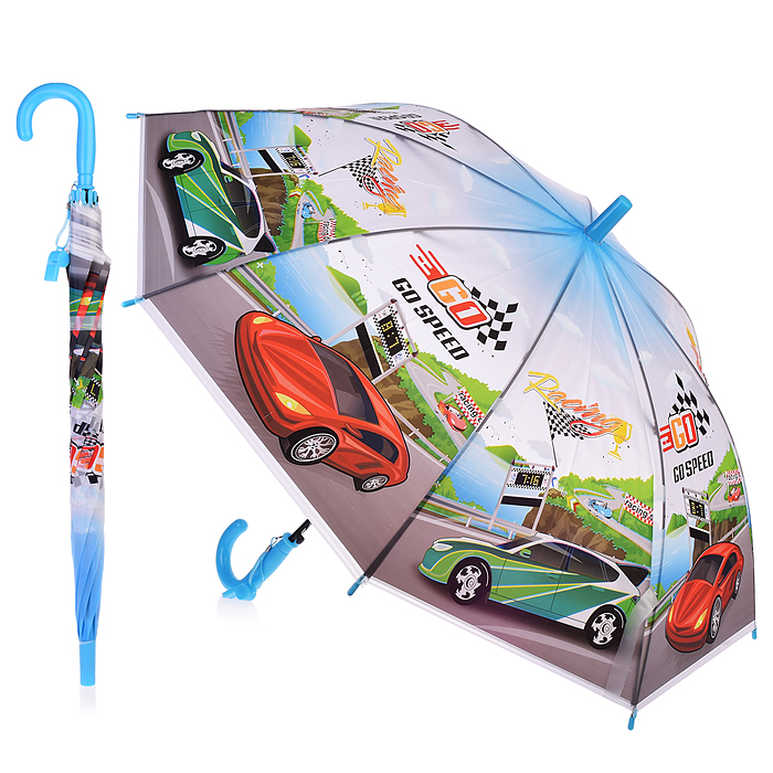 Зонт детский 00-1932 "Гоночные машины" (50см.)