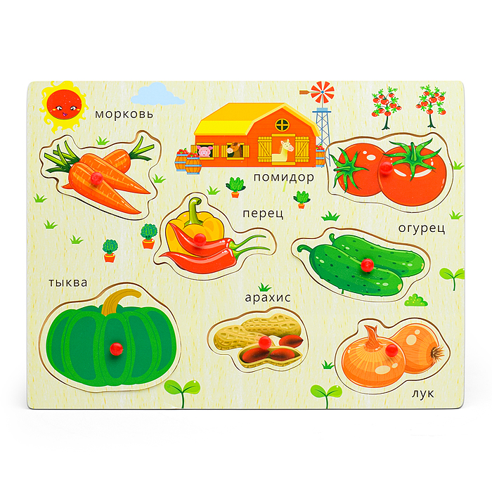Фото к товару Пазл-вкладыш D0466 "Овощи" Пазл-вкладыш D0466 "Овощи"