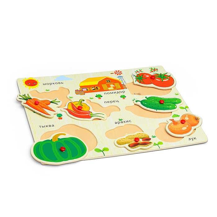 Фото к товару Пазл-вкладыш D0466 "Овощи" Пазл-вкладыш D0466 "Овощи"