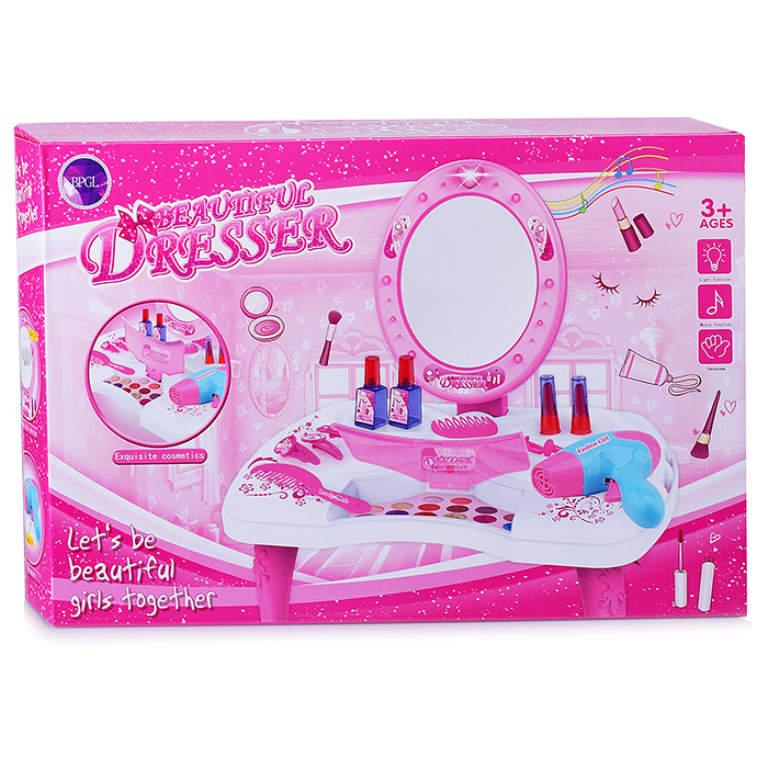 Фото к товару Игровой набор "Стилист" (столик) 998A-5, свет/звук, в чемодане Игровой набор "Стилист" (столик) 998A-5, свет/звук, в чемодане