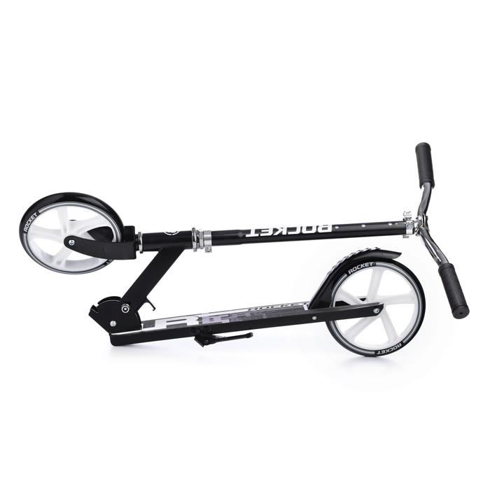 Фото к товару Самокат 2-х колесный ROCKET,колеса PU/ 200 мм,ABEC 7, черный Самокат 2-х колесный ROCKET,колеса PU/ 200 мм,ABEC 7, черный