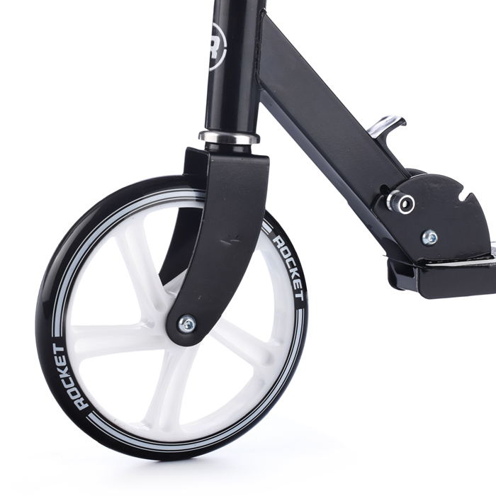 Фото к товару Самокат 2-х колесный ROCKET,колеса PU/ 200 мм,ABEC 7, черный Самокат 2-х колесный ROCKET,колеса PU/ 200 мм,ABEC 7, черный