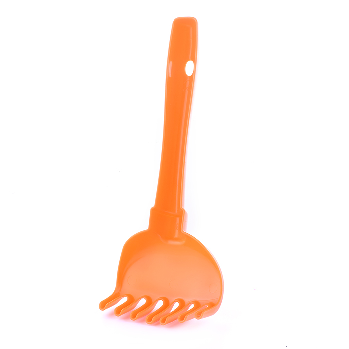 Набор №665: ведро-цветок среднее №4, лопатка №5, грабельки №5, формочки (динозавр №1 + динозавр №2)