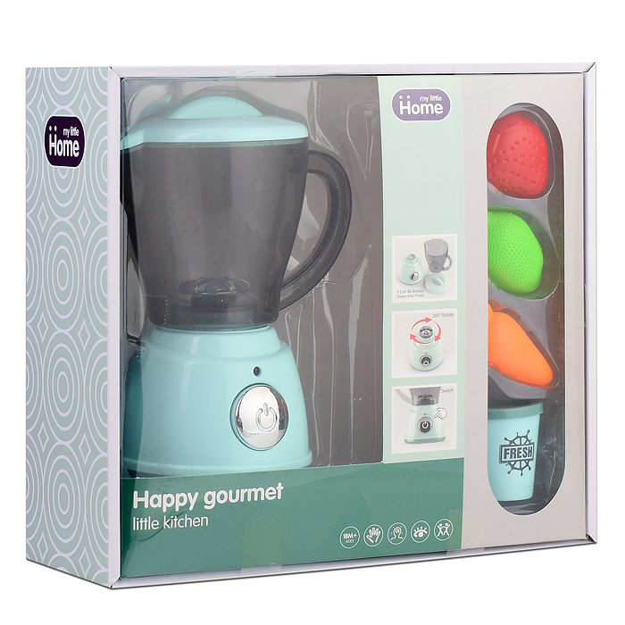 Фото к товару Бытовая техника A1007-4 "Соковыжималка" с набором продуктов, бирюзовый, (свет, звук) в коробке Бытовая техника A1007-4 "Соковыжималка" с набором продуктов, бирюзовый, (свет, звук) в коробке