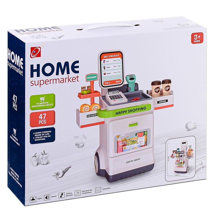 Фото к товару Игровой набор 668-121 "Супермаркет" (свет, звук) в коробке Игровой набор 668-121 "Супермаркет" (свет, звук) в коробке