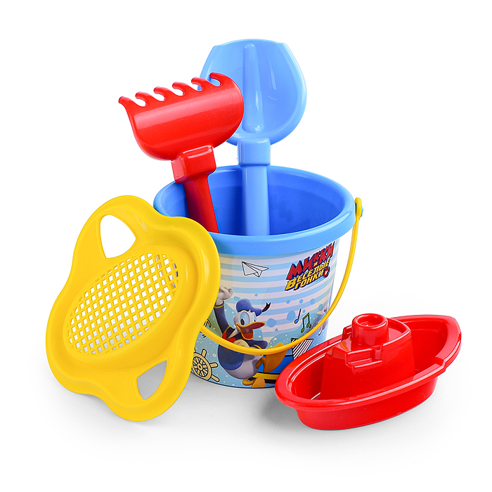 Фото к товару Набор Disney «Микки и Весёлые гонки» №3: ведро малое с наклейкой, ситечко-цветок, совок №2, грабельк Набор Disney «Микки и Весёлые гонки» №3: ведро малое с наклейкой, ситечко-цветок, совок №2, грабельк