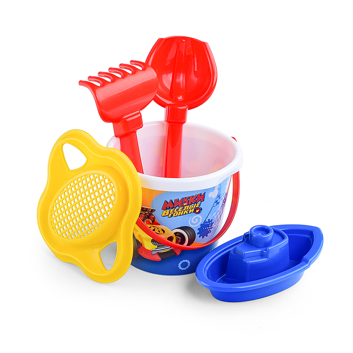 Фото к товару Набор Disney «Микки и Весёлые гонки» №3: ведро малое с наклейкой, ситечко-цветок, совок №2, грабельк Набор Disney «Микки и Весёлые гонки» №3: ведро малое с наклейкой, ситечко-цветок, совок №2, грабельк