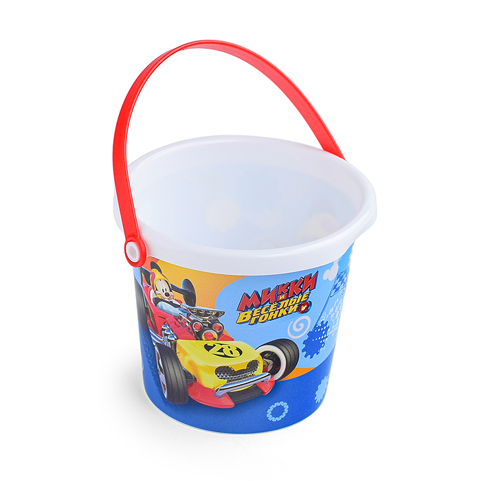 Фото к товару Набор Disney «Микки и Весёлые гонки» №3: ведро малое с наклейкой, ситечко-цветок, совок №2, грабельк Набор Disney «Микки и Весёлые гонки» №3: ведро малое с наклейкой, ситечко-цветок, совок №2, грабельк