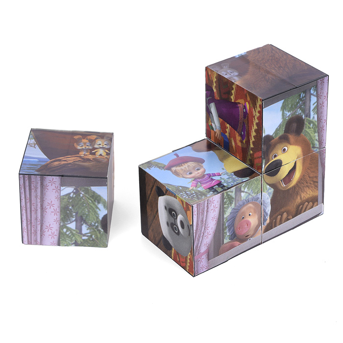 Набор из 4-х кубиков "Маша и медведь" 