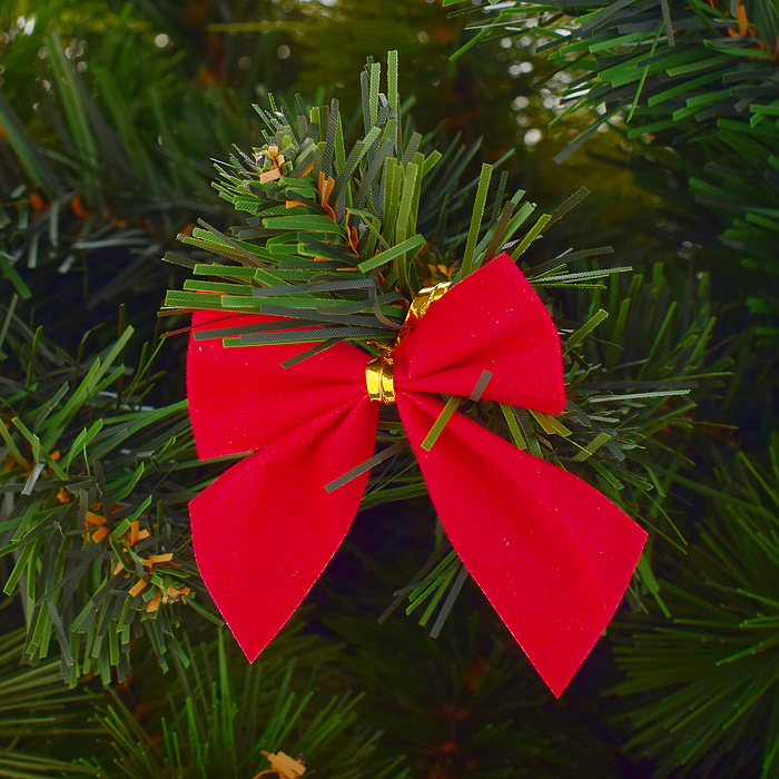 Фото к товару Новогоднее украшение S0911 "Бантики" красные (6шт.* 8см.) Новогоднее украшение S0911 "Бантики" красные (6шт.* 8см.)