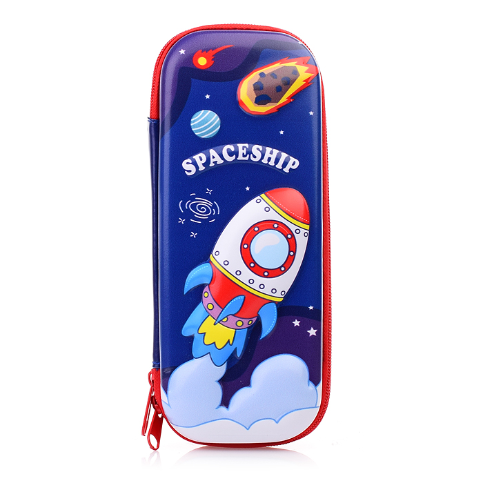 Пенал 3D двухсекционный  без наполнения  ассорти "Космос" ассорти 5 видов 