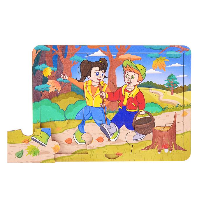 Двухслойный смарт-пазл "Грибники" Двухслойный смарт-пазл "Грибники"