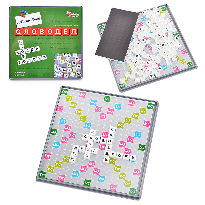 Игра настольная "Словодел Магнитный" (мини-фишки) Игра настольная "Словодел Магнитный" (мини-фишки)