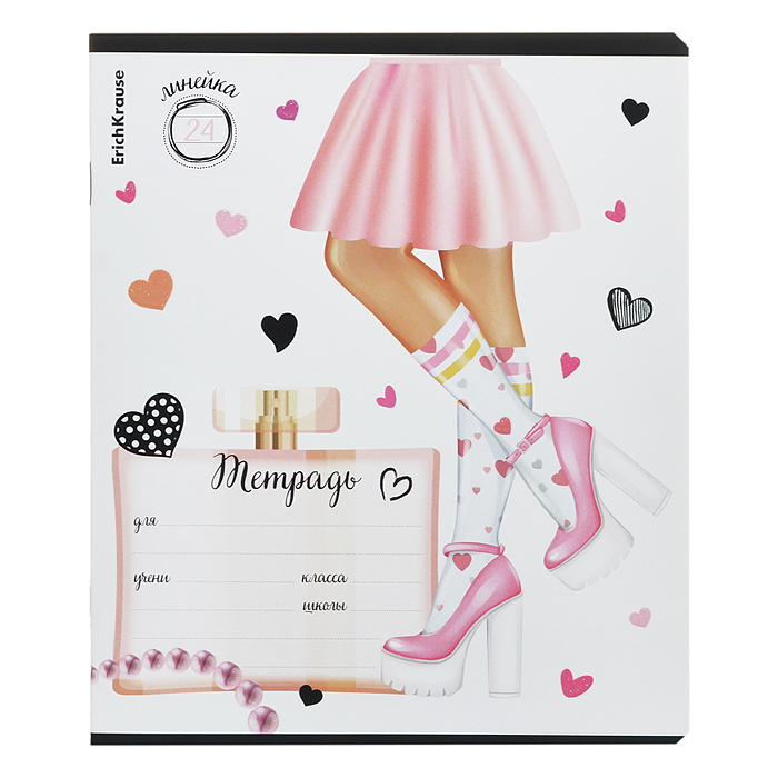 Фото к товару Тетрадь 24 л. линейка "Fashion Girl" выборочный УФ-лак с глиттером Тетрадь 24 л. линейка "Fashion Girl" выборочный УФ-лак с глиттером