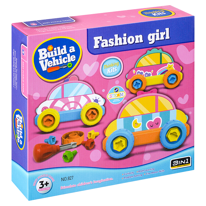 Конструктор 827 "Машина" с отверткой, в коробке Конструктор 827 "Машина" с отверткой, в коробке