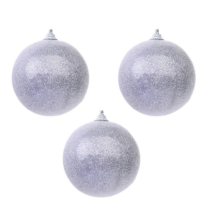 Набор елочных шаров S1804 (8см*3шт) серебро Набор елочных шаров S1804 (8см*3шт) серебро