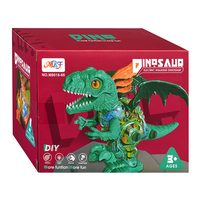 Конструктор динозавр M8018-66 "Эпоха древнего мира" с отверткой, в коробке