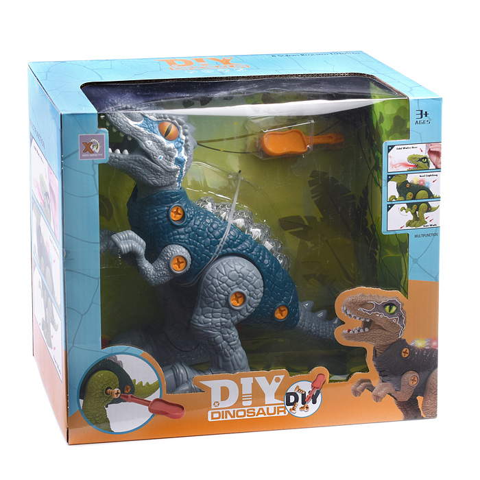 Конструктор 3301-1 "Могучий динозавр" с отверткой, в коробке