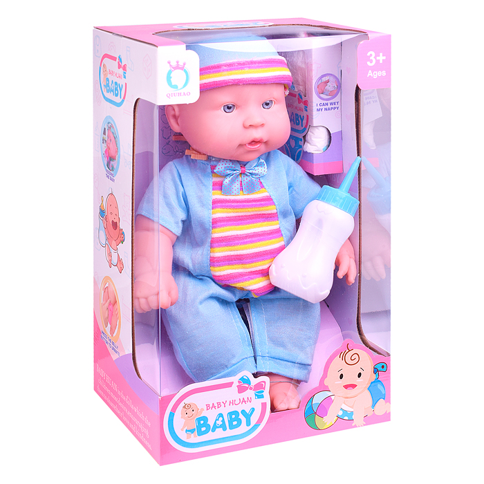 Фото к товару Пупс QH6035-36 с аксессуарами, в коробке Пупс QH6035-36 с аксессуарами, в коробке