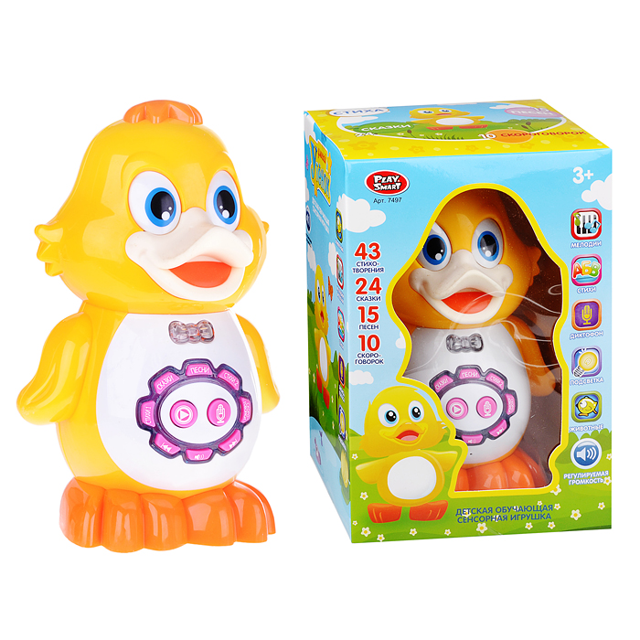 Обучающий утенок 7497 сенсорный, на бат-х, в коробке Обучающий утенок 7497 сенсорный, на бат-х, в коробке