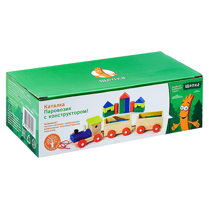 Фото к товару Каталка D0084 "Паровозик" с конструктором Каталка D0084 "Паровозик" с конструктором